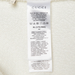 Pre Owned Gucci Off White Rabbit Logo Print Cotton Hoodie XL