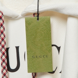 Pre Owned Gucci Off White Rabbit Logo Print Cotton Hoodie XL