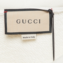 Pre Owned Gucci Off White Rabbit Logo Print Cotton Hoodie XL