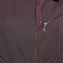 Pre Owned Louis Vuitton Dark Purple Synthetic Zip Front Coat S