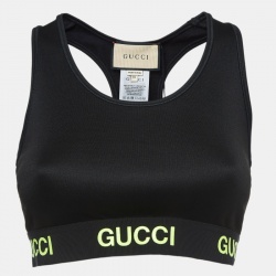 Pre Owned Gucci Black Jersey Sports Bra XS