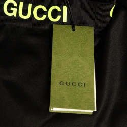 Pre Owned Gucci Black Contrast Print Jersey Leggings XS