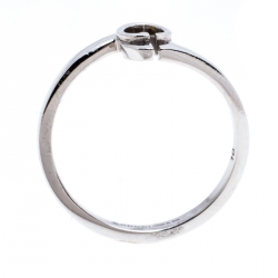 Gucci Running G 18K White Gold Ring Size 50.5