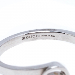 Gucci Running G 18K White Gold Ring Size 50.5