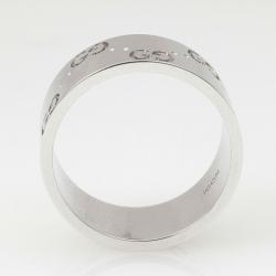 Gucci Icon White Gold Band Ring Size 52