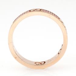 Gucci Stardust Pink Sapphires Rose Gold Thin Band Ring Size 53
