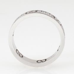 Gucci Stardust Diamond White Gold Thin Band Ring Size 53