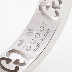 Gucci Stardust Diamond White Gold Thin Band Ring Size 53
