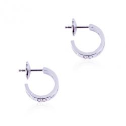 مملوكة مسبقًا Gucci Icon 18 K White Gold Diamond Small Hoops Earrings 