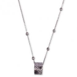 Pre Owned Gucci 18 K White Gold and Diamonds Icon Pendant Necklace