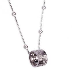 Pre Owned Gucci 18 K White Gold and Diamonds Icon Pendant Necklace