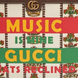 Pre Owned Gucci Multicolor Canvas and Leather "Music Is Mine" Zip Pouch