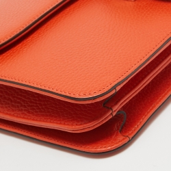 Pre Owned Gucci Orange Leather Dollar Interlocking G Shoulder Bag