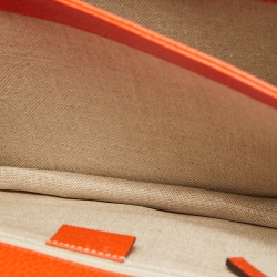 Pre Owned Gucci Orange Leather Dollar Interlocking G Shoulder Bag