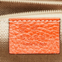 Pre Owned Gucci Orange Leather Dollar Interlocking G Shoulder Bag