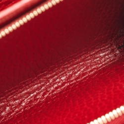 Pre Owned Gucci Red Leather GG Marmont Trifold Compact Wallet