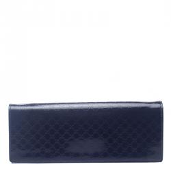 مملوكة مسبقًا Gucci Blue Microguccissima Patent Leather Broadway Clutch