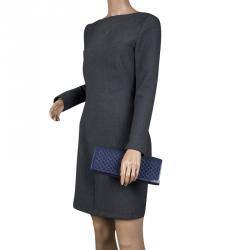 مملوكة مسبقًا Gucci Blue Microguccissima Patent Leather Broadway Clutch