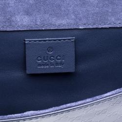 مملوكة مسبقًا Gucci Blue Microguccissima Patent Leather Broadway Clutch