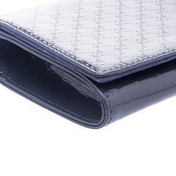 مملوكة مسبقًا Gucci Blue Microguccissima Patent Leather Broadway Clutch