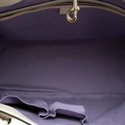 Pre Owned حقيبة يد غوتشي متوسطة جلد طباعة زهور بيج فاتحة