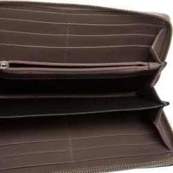 Gucci Lilac/Beige GG Canvas Ribbon Zip Around Wallet