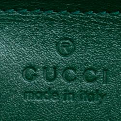 Pre Owned Gucci Green Leather Small Sylvie Shoulder Bag 
