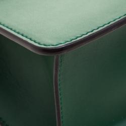 Pre Owned Gucci Green Leather Small Sylvie Shoulder Bag 
