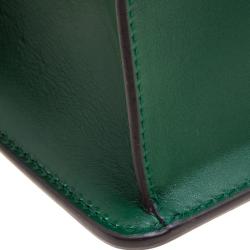 Pre Owned Gucci Green Leather Small Sylvie Shoulder Bag 