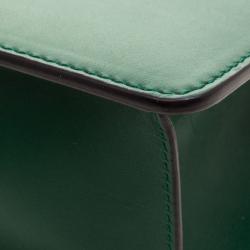 Pre Owned Gucci Green Leather Small Sylvie Shoulder Bag 