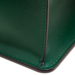 Pre Owned Gucci Green Leather Small Sylvie Shoulder Bag 