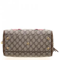 مملوكة مسبقًا Gucci Beige/Brown GG Supreme Canvas Limited Edition Floral Boston Bag