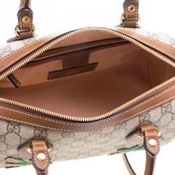 مملوكة مسبقًا Gucci Beige/Brown GG Supreme Canvas Limited Edition Floral Boston Bag