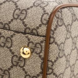 مملوكة مسبقًا Gucci Beige/Brown GG Supreme Canvas Limited Edition Floral Boston Bag