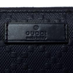 Gucci Navy Blue Diamante Leather Zip Around Wallet