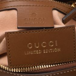 Pre Owned Gucci Beige/Brown GG Supreme Canvas Limited Edition Bird Boston Bag