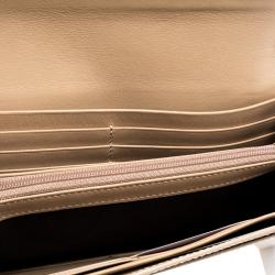 Pre Owned محفظة غوتشي زخرفة جوهرة كريستالات جلد بيج