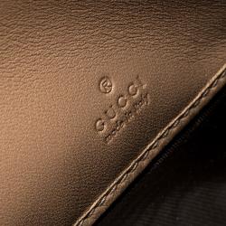 Pre Owned محفظة غوتشي زخرفة جوهرة كريستالات جلد بيج