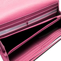 Gucci Pink Leather GG Marmont Continental Wallet