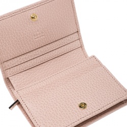 Gucci Pink Leather Double G Card Case