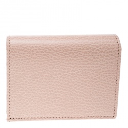Gucci Pink Leather Double G Card Case