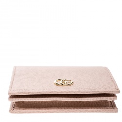 Gucci Pink Leather Double G Card Case