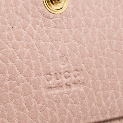 Gucci Pink Leather Double G Card Case