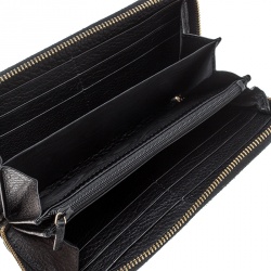 مملوكة مسبقًا Gucci Black Leather Soho Zip Around Wallet