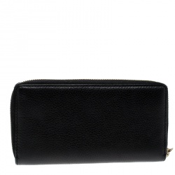 مملوكة مسبقًا Gucci Black Leather Soho Zip Around Wallet