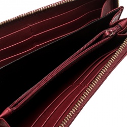 Gucci Beige/Red GG Canvas Zip Around Wallet