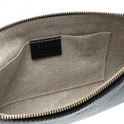 Pre Owned Gucci Black Leather Bamboo Tassel Clutch