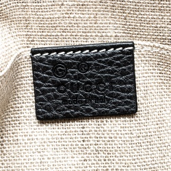 Pre Owned Gucci Black Leather Bamboo Tassel Clutch