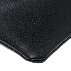 Pre Owned Gucci Black Leather Bamboo Tassel Clutch