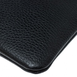 Pre Owned Gucci Black Leather Bamboo Tassel Clutch